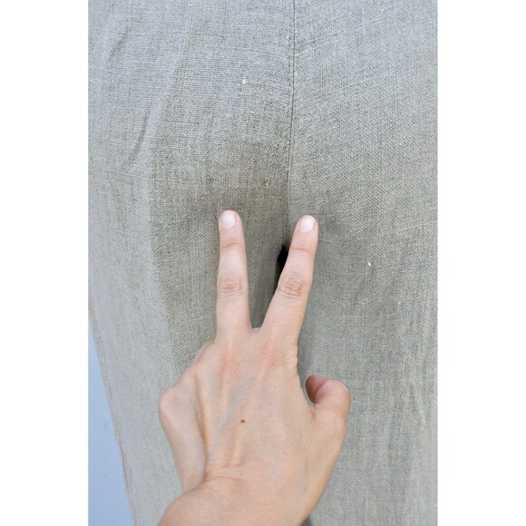 Vintage Beige Linen Ankle Pants - High Waisted Pants - Tapered Pants XXS XS - Picture 10 of 10